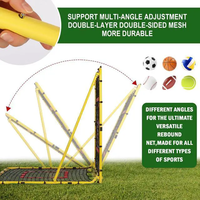 Alt view image 2 of 7 - Baseball and Softball Rebounder Net,Baseball Rebounder,Volleyball Rebounder,Pitch Back Net,Multi-Sport Training Rebound Screen,with Pitching Target,Easy Adjustable Angles