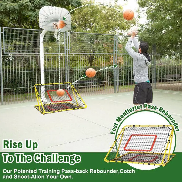 Alt view image 5 of 7 - Baseball and Softball Rebounder Net,Baseball Rebounder,Volleyball Rebounder,Pitch Back Net,Multi-Sport Training Rebound Screen,with Pitching Target,Easy Adjustable Angles