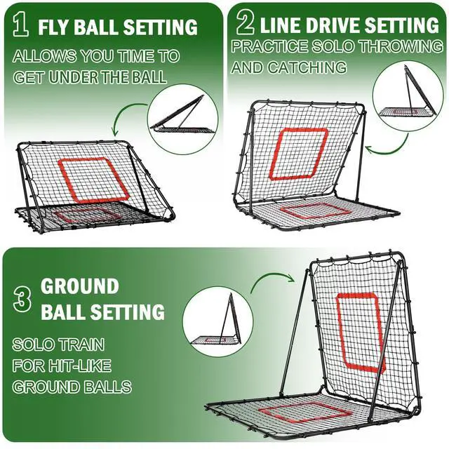 Alt view image 3 of 7 - Baseball and Softball Rebounder Net,Baseball Rebounder,Volleyball Rebounder,Pitch Back Net,Multi-Sport Training Rebound Screen,with Pitching Target,Easy Adjustable Angles