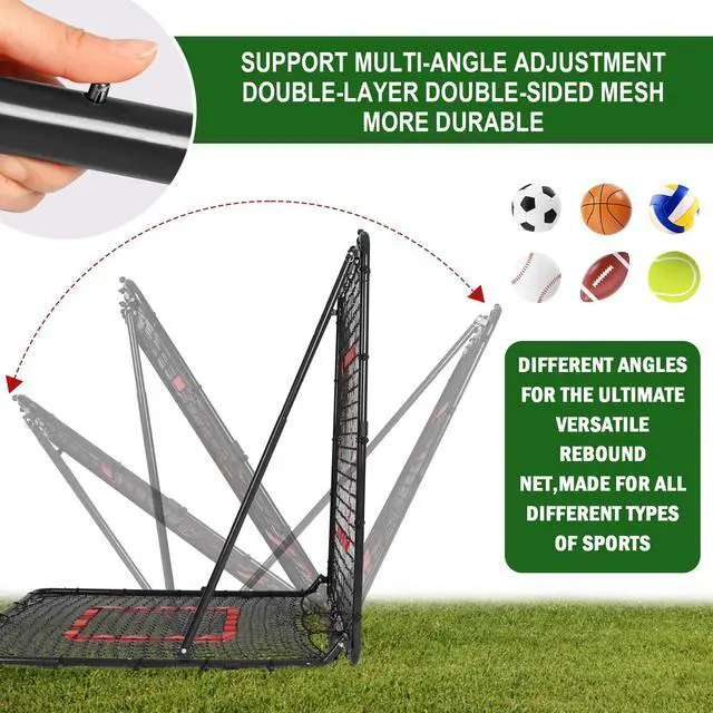 Alt view image 2 of 7 - Baseball and Softball Rebounder Net,Baseball Rebounder,Volleyball Rebounder,Pitch Back Net,Multi-Sport Training Rebound Screen,with Pitching Target,Easy Adjustable Angles