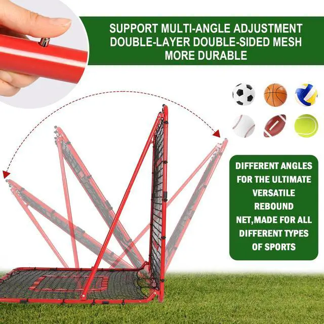 Alt view image 2 of 7 - Baseball and Softball Rebounder Net,Baseball Rebounder,Volleyball Rebounder,Pitch Back Net,Multi-Sport Training Rebound Screen,with Pitching Target,Easy Adjustable Angles
