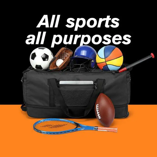 Alt view image 2 of 7 - 170L Extra Large Baseball Bag with Wheels Gym Duffle Softball Catchers Coach Team Equipment Bags Collapsible Rolling Travel Duffel Bat Gear Bag for Hockey Basketball Football Volleyball Soccer