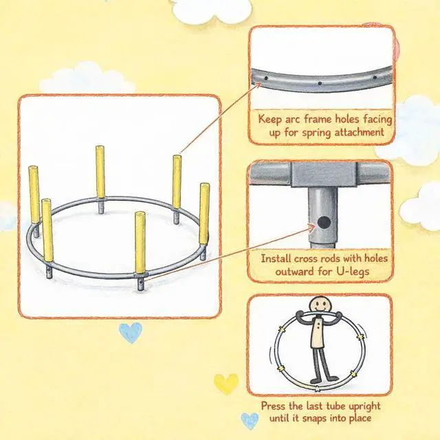 Alt view image 2 of 7 - 55" Trampoline for Kids with Enclosure, 4-in-1 Toddler Trampoline Indoor Outdoor, 440lbs Capacity Upgrade Trampolines with Adjustable Gymnastics Bar & Toys, for Boys & Girls, Easy to Assemble