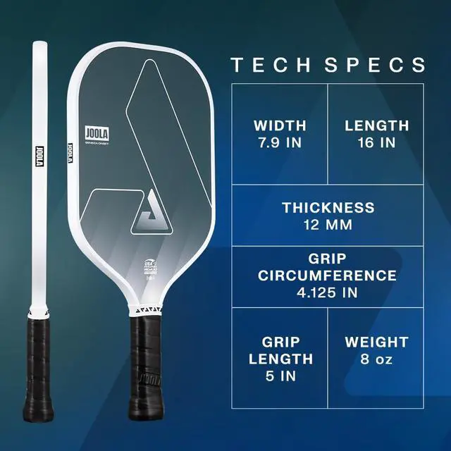 Alt view image 4 of 6 - Seneca Onset Pickleball Paddles Set of 2 - Includes: 2 Pickleball Paddles, 4 Balls & Sling Bag - Lightweight USAPA Approved Sand Blasted Surface Paddle for Increased Spin, NFC Chip Enabled