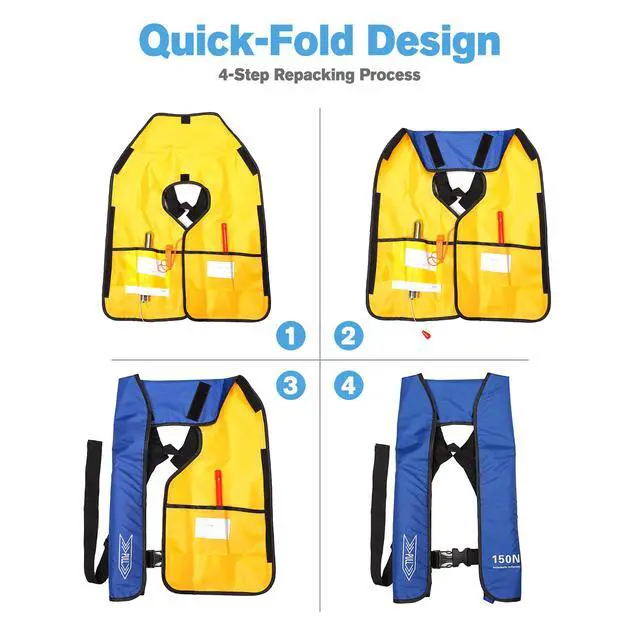 Alt view image 6 of 7 - Inflatable-Life-Jacket| Lightweight Life-Vest for Adults| Automatic Inflatable-PFD| Supports up to 300 lbs