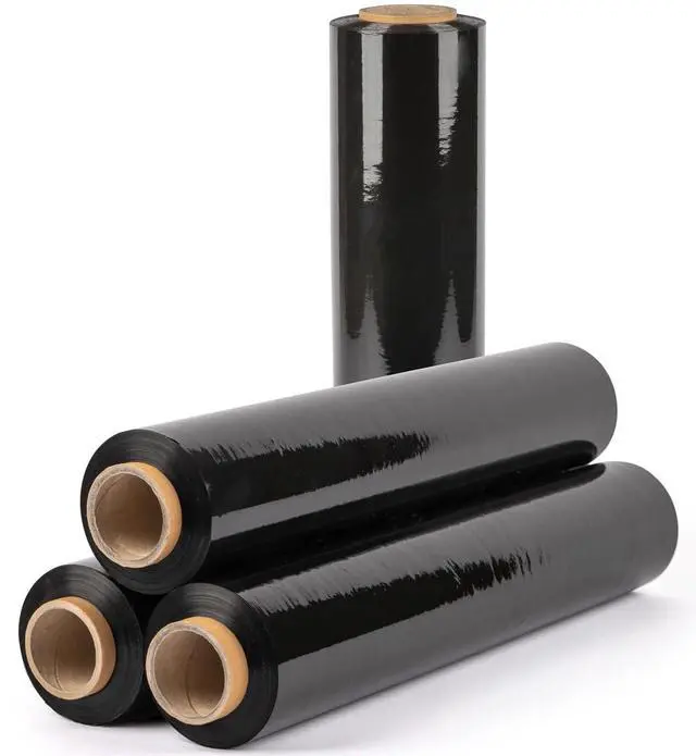 Main image of Packing Stretch Wrap Industrial Grade for Moving | Heavy Duty 4 Pack | 18 x 1500 FT - 80 Gauge Thick | Wrap Roll Ideal for Furniture, Pallets | Black