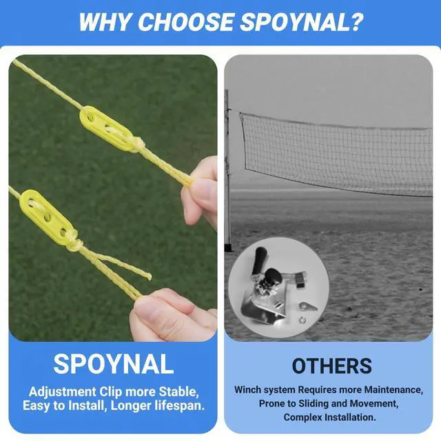 Alt view image 3 of 7 - Portable Volleyball Net for Backyard, 20/32 FT, Adjustable Height | Adjusts to 8, 7.8 and 7.4 FT; includes volleyball, pump, boundary line and carry bag for beach, grass and outdoor play