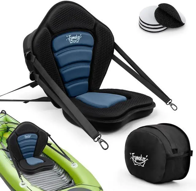 Main image of Kayak Seats with Back Support, Thick Paddle Board Seat, Universal | 1.97"Thick Cushion, High-Back Support, Large Storage Bag, Upgraded Metal Clasp 264 LBS Load Capacity, Ergonomic Design