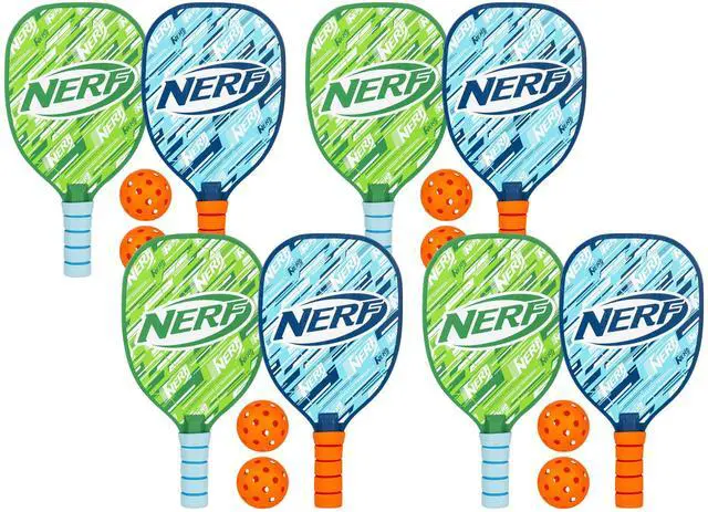 Main image of 2 Player Pickleball Paddle Set - Youth Pickleball Equipment Set - (2) Wooden Paddles with Foam Grips + (2) Outdoor Balls for Kids - Carry Bag Included
