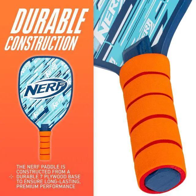 Alt view image 4 of 7 - 2 Player Pickleball Paddle Set - Youth Pickleball Equipment Set - (2) Wooden Paddles with Foam Grips + (2) Outdoor Balls for Kids - Carry Bag Included