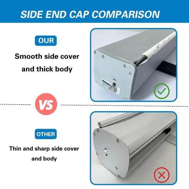 Alt view image 3 of 7 - CUSTOM Retractable Banner Stand, Banners are made from curl-free fabric for trade shows, advertising, event displayswith Heavy Duty Frame and Travel case MADE IN USA (36" x 80")