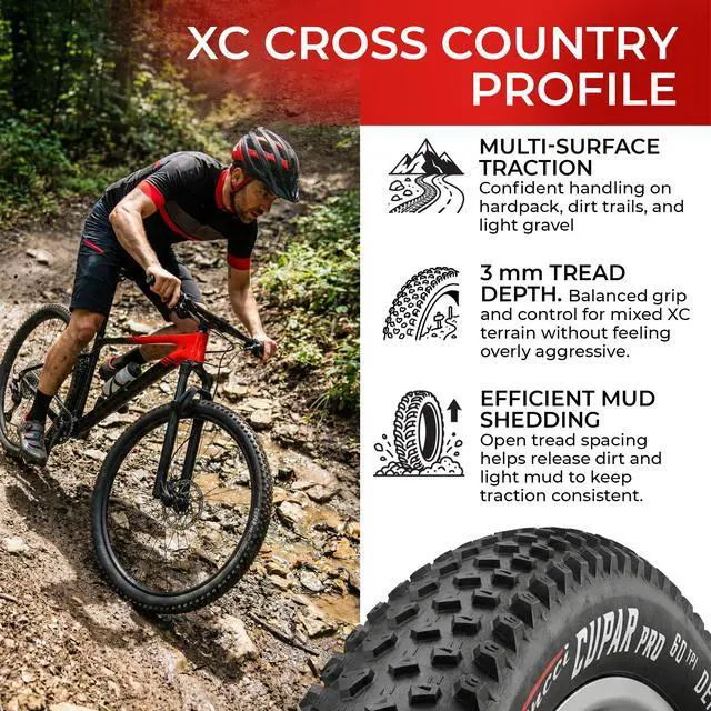 Alt view image 4 of 7 - 26x2.10 Mountain Bike Tires, Foldable 54-559 with 1mm Anti Puncture 26 inch | Kevlar Folding 26 inch Bicycle Tyres, Accessories for MTB, XC, Hybrid and Folding Bikes, Front and Rear Replacement