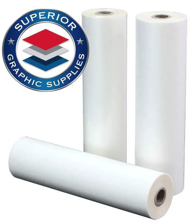 Main image of PET Laminating Film Roll Premium Quality 18 Inches X 250 Feet - 1 Inch Core, 3 Mil / 0.003" Thick, Clear Gloss, 2 Roll Pack