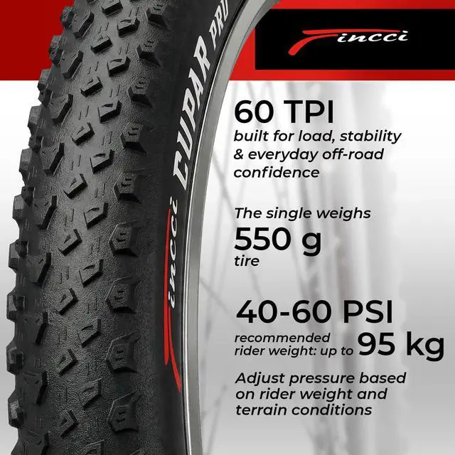 Alt view image 5 of 7 - 26x2.10 Mountain Bike Tires, Foldable 54-559 with 1mm Anti Puncture 26 inch | Kevlar Folding 26 inch Bicycle Tyres, Accessories for MTB, XC, Hybrid and Folding Bikes, Front and Rear Replacement