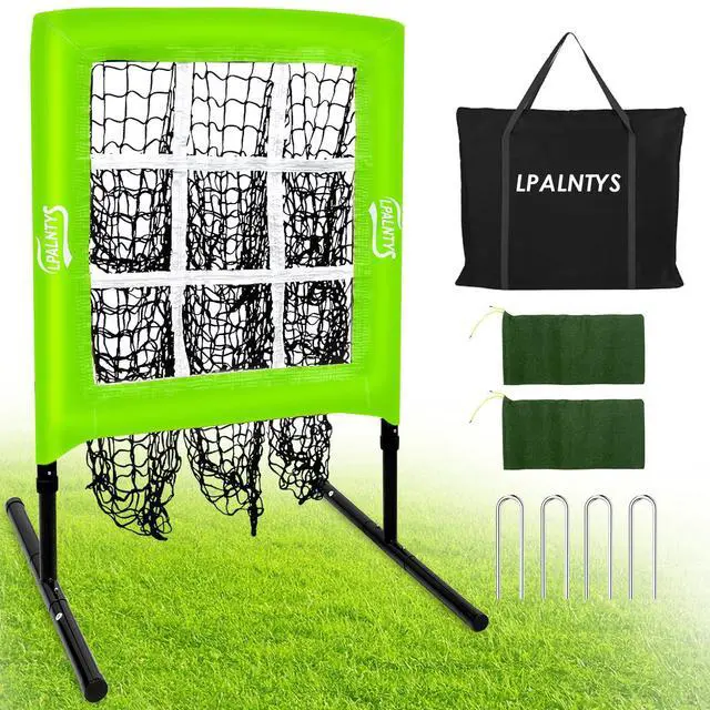 Main image of 9 Hole Pitching Net with Strike Zone,Improve Baseball Softball Accuracy Training, Adjust Height to 45 Inches, Portable Set up, Indoor Outdoor Practice for Beginner and Professional