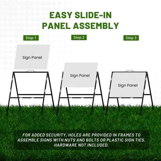 Alt view image 3 of 7 - A Frame Sign Holder (Pack of 1) C 213, Sidewalk Portable, Folding Sign Holder, Open House Sign Stand for 18 x 24 Sign Panels, Black