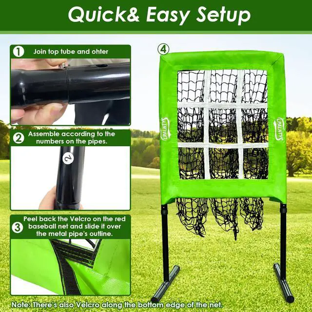 Alt view image 7 of 7 - 9 Hole Pitching Net with Strike Zone,Improve Baseball Softball Accuracy Training, Adjust Height to 45 Inches, Portable Set up, Indoor Outdoor Practice for Beginner and Professional