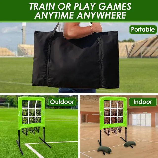 Alt view image 6 of 7 - 9 Hole Pitching Net with Strike Zone,Improve Baseball Softball Accuracy Training, Adjust Height to 45 Inches, Portable Set up, Indoor Outdoor Practice for Beginner and Professional