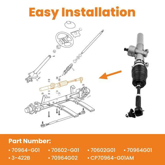 Alt view image 3 of 7 - Golf Cart Steering Gear Box Assembly for EZGO TXT 2001-UP Gas & Electric, Replace# 70964-G01 70602-G01