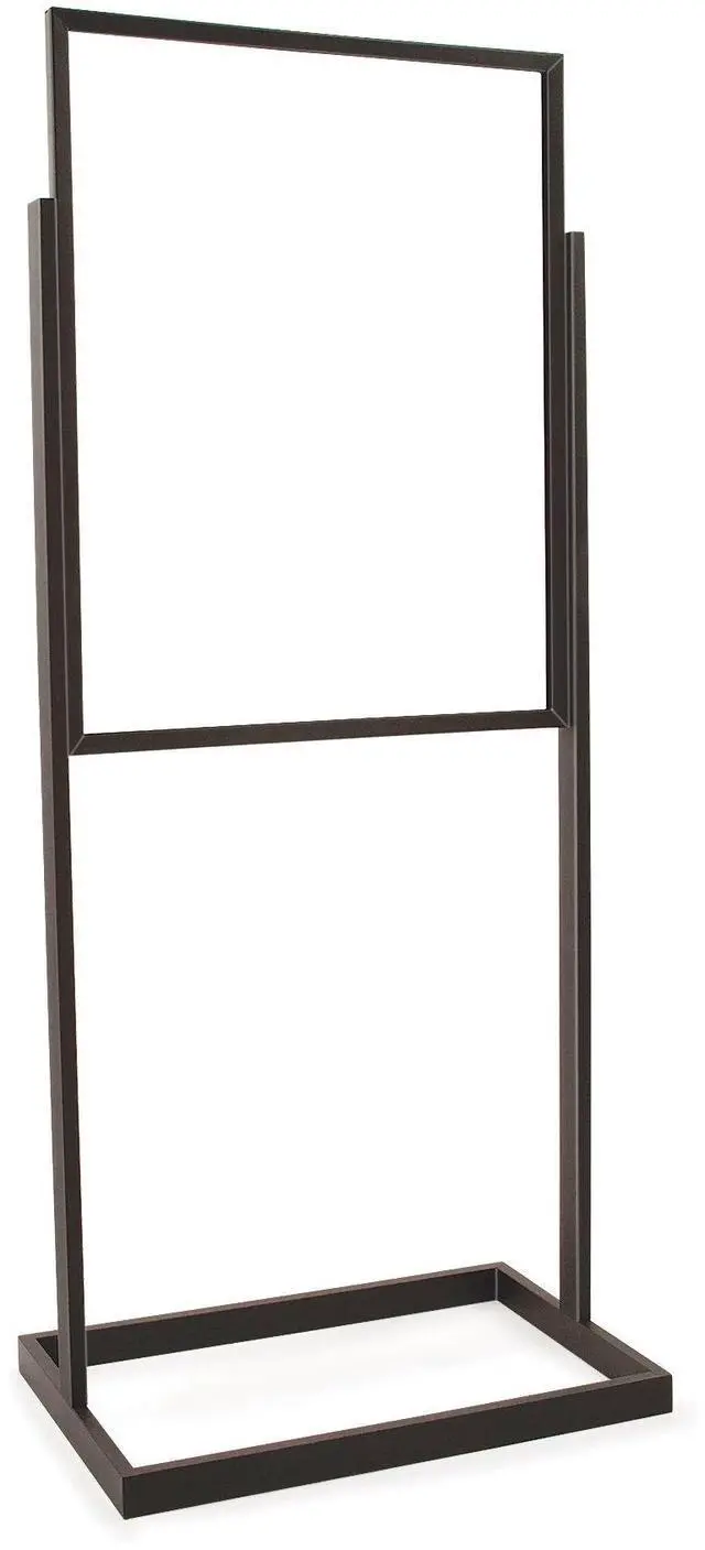 Main image of Industrial Metal Sign Holder, 22x28, 56in H | Poster frame on heavy-duty floor-standing base, professional-grade matte black finish for durable & stylish retail signage