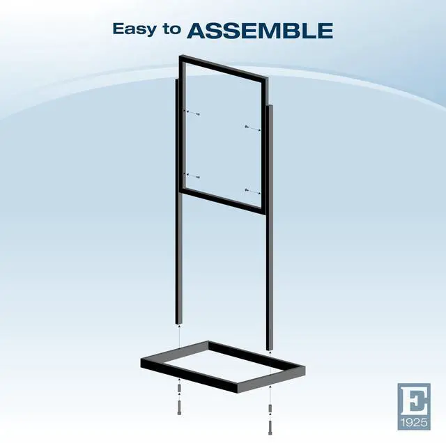 Alt view image 3 of 6 - Industrial Metal Sign Holder, 22x28, 56in H | Poster frame on heavy-duty floor-standing base, professional-grade matte black finish for durable & stylish retail signage