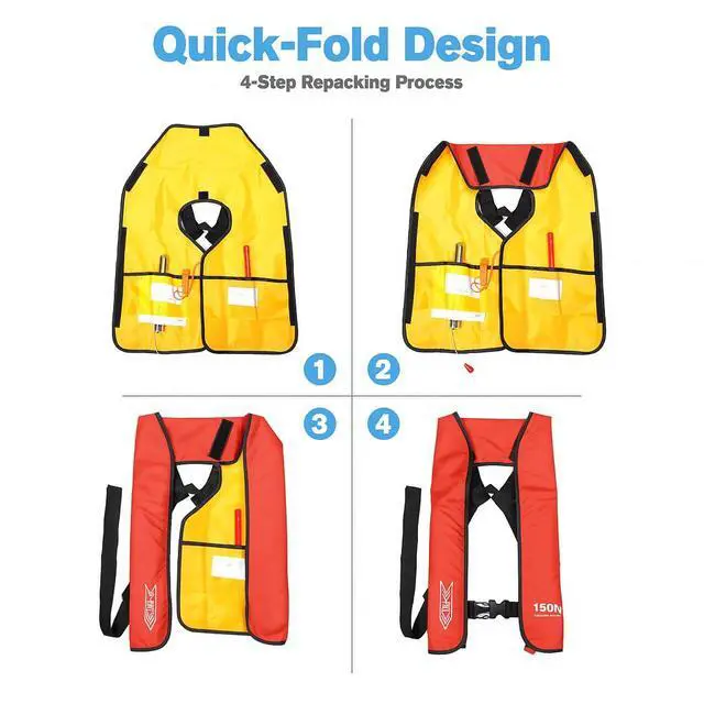 Alt view image 6 of 7 - Inflatable-Life-Jacket| Lightweight Life-Vest for Adults| Automatic Inflatable-PFD| Supports up to 300 lbs