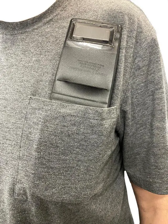 Alt view image 6 of 7 - 50 Pack Magnetic Card Holder. A top Slit on Each Side for Duel Cards. Fits Easily Over Your Belt or Shirt Pocket. Lightweight. Fits 2 1/2" x 3 3/4" ID Cards. Made in Brooksville Florida USA