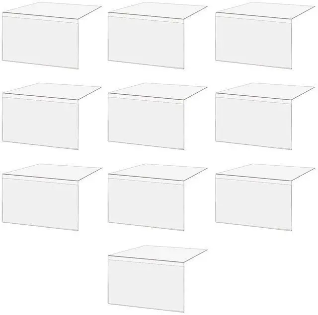 Main image of 10 Pack Acrylic Retail Shelf Talker 7" Wide by 5" High for Product Features QR Codes and UPC Labels Clear Side Loading Moveable Branding and Product Highlights Sign Holder