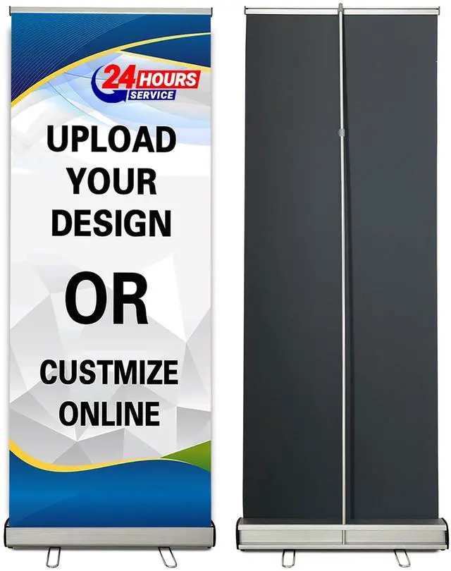 Main image of Custom Retractable Bannerwith Heavy Duty Frame and Travel case Anti-curl fabricfor Business, Advertising, Events MADE IN USA (31.5" x 80")