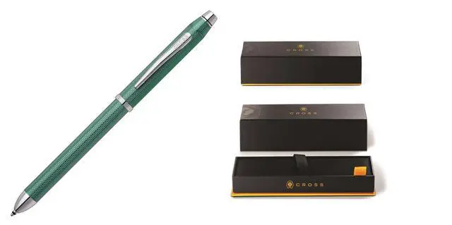 Alt view image 2 of 5 - Tech3+ Refillable Multi-Function Ballpoint Pen with Stylus, Medium Ballpen (Black and Red Ink) and Pencil, in one sleek writing instrument.Includes Luxury Gift Box - Translucent Green Barrel