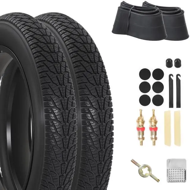 Main image of 20x4.0/ 20x3.0/ 26x4.0 Fat Bike Tires, 20x4/ 20x3/ 26x4 Fat Tire Tube and Bicycle Repair Tool Kit, Foldable Heavy Duty Off-Road Bike, Ebike Fat Tires Replacement Set