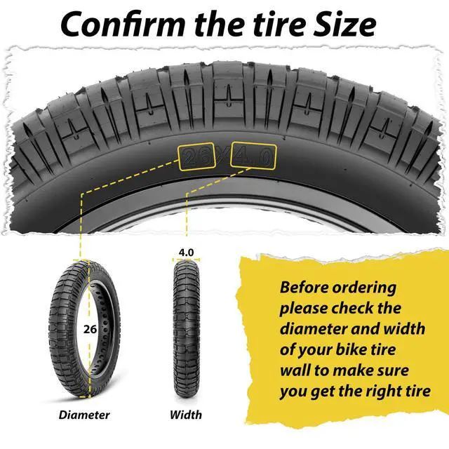 Alt view image 3 of 7 - E-Bike Fat Tire: 20x4.0/20x4.5/20x5.0/26x4.0 Inch Folding Heavy Duty Fat Tire for Electric Bicycle,MTB and Trike for Urban Commuting Or Off-Road Riding