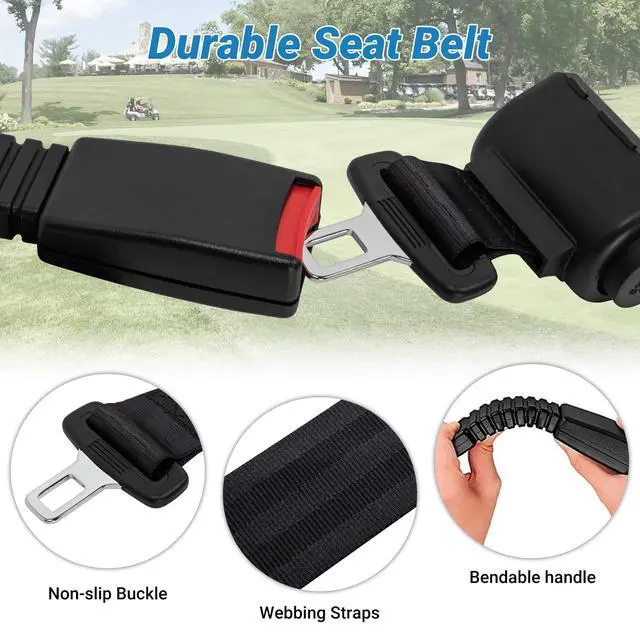 Alt view image 3 of 7 - Universal Golf Cart Seat Belt for EZGO, Yamaha Club Car | 4 Passengers (2+2) Ezgo Golf Cart Seat Belt, 47 Retractable Club Car Seat Belts Fits 4-Seats Golf Car