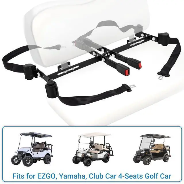 Alt view image 4 of 7 - Universal Golf Cart Seat Belt for EZGO, Yamaha Club Car | 4 Passengers (2+2) Ezgo Golf Cart Seat Belt, 47 Retractable Club Car Seat Belts Fits 4-Seats Golf Car