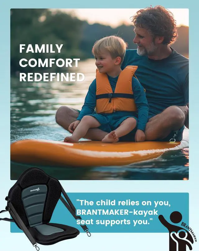 Alt view image 6 of 6 - Thickened Kayak Seat, Universal Paddle Seat with 3 Color | Extra-Thick Cushion, High-Back Support, Universal Fit, Secure Fit, Large Splash-Resistant Storage Bag, 120 kg Load Capacity