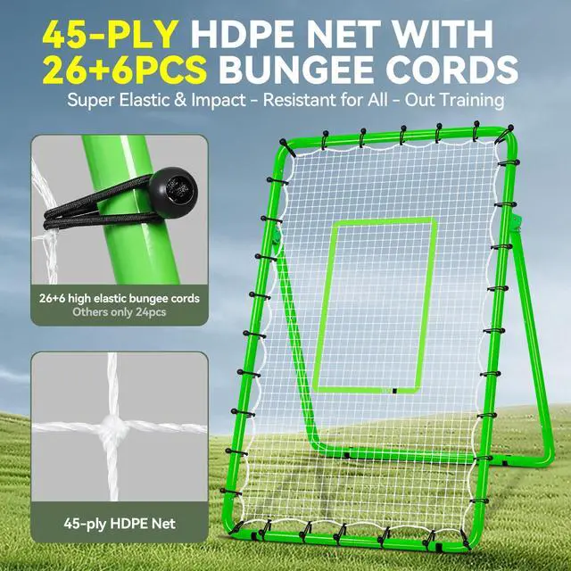 Alt view image 5 of 7 - 6-Angle Adjustable Volleyball Rebounder Net 7x4 ft with PU Volleyball and Stakes - Bounce Back Training Equipment for Practicing Volleying, Bumping, Spiking, Easy Set Up & Steady for Multi Sports
