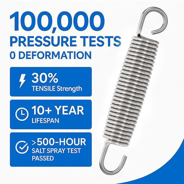 Alt view image 2 of 7 - Trampoline Springs Heavy Duty Stainless Steel Replacement,16-Pack with T-Hook and Pulling Tool,5.5-7 Inch