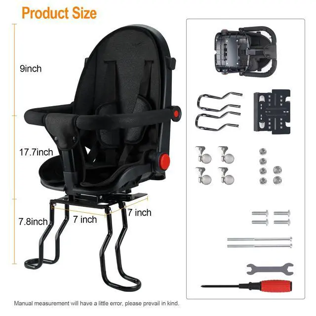 Alt view image 5 of 7 - Rear Child Bike Seat, Kids Bicycle Back Seat Safe Rear Mount Child Bike Seat Fits All Bicycle Rear Frames, for 2-5 Years Old, 60lbs