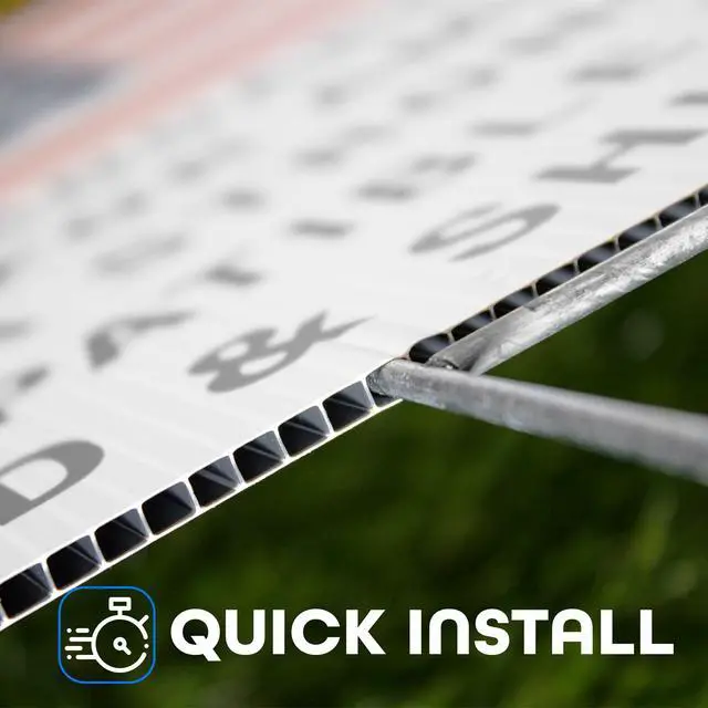 Alt view image 3 of 6 - 24"x10" Heavy Duty Metal H-Stakes Frame Wire Stakes - Yard Sign Stake - Lawn Sign Stake. Use with 4mm and 5mm Corrugated Plastic Yard Signs (50)