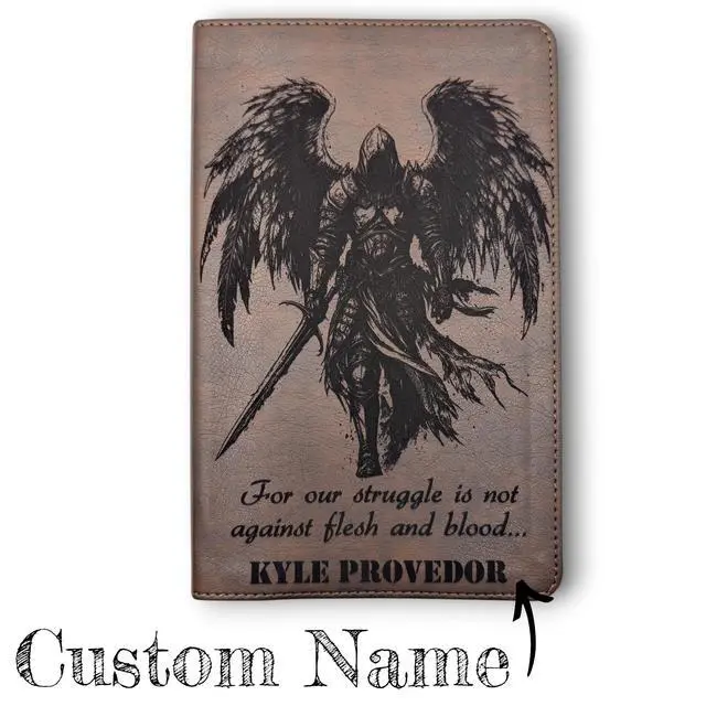 Alt view image 7 of 7 - J2 Personalized NLT Thinline Reference Bible, Michael Archangel Engraved | Custom name engraved, brown leathersoft cover, access to Filament Bible app, red letter