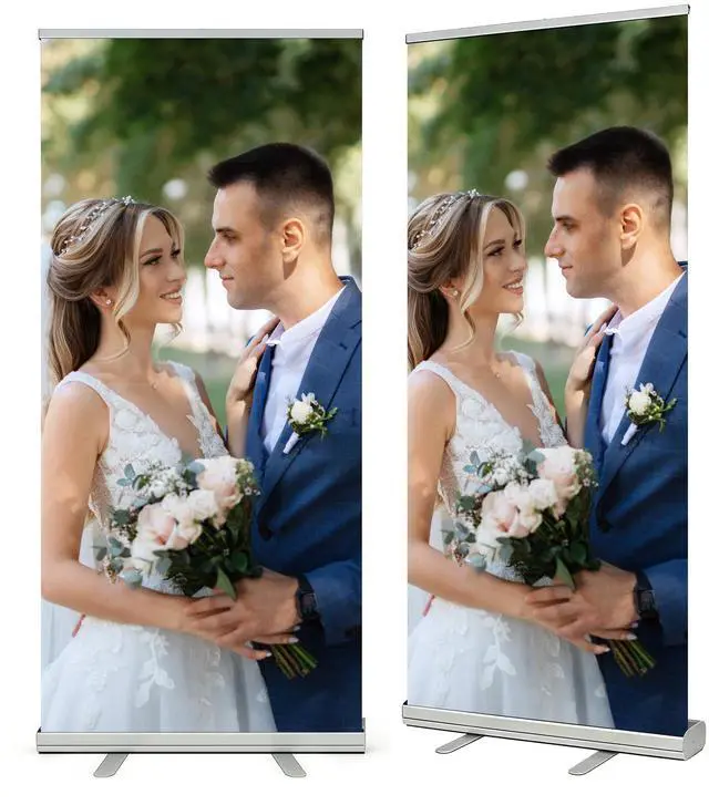 Main image of Custom Retractable Banner with Stand, Personalized Roll Up Banner, Full Color Pop Up Display Sign with Travel Bag for Events, Promotion & Advertising (style 2)