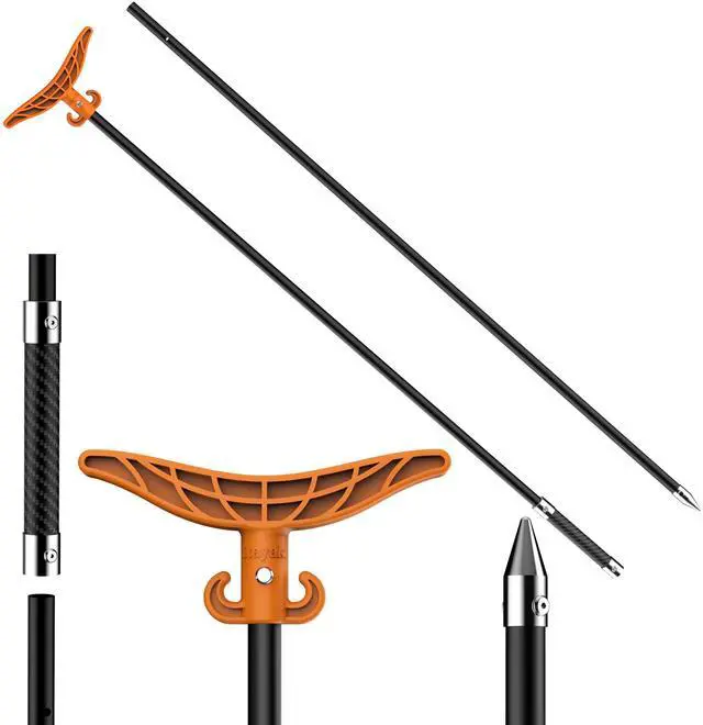 Main image of 8.63'/12.3' Shallow Water Anchor Pole with T-Handle, Solid Fiberglass Reinforced Polyamide66, Mud Anchor Pole for Boat, Fishing Kayak (Gloves Included)