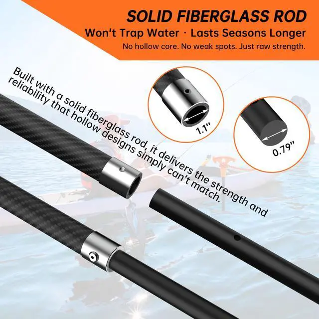 Alt view image 3 of 7 - 8.63'/12.3' Shallow Water Anchor Pole with T-Handle, Solid Fiberglass Reinforced Polyamide66, Mud Anchor Pole for Boat, Fishing Kayak (Gloves Included)