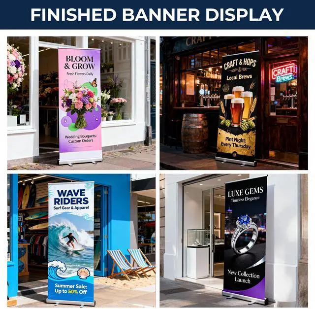Alt view image 6 of 7 - Custom Retractable Banner with Stand, Personalized Roll Up Banner, Full Color Pop Up Display Sign with Travel Bag for Events, Promotion & Advertising (style 2)