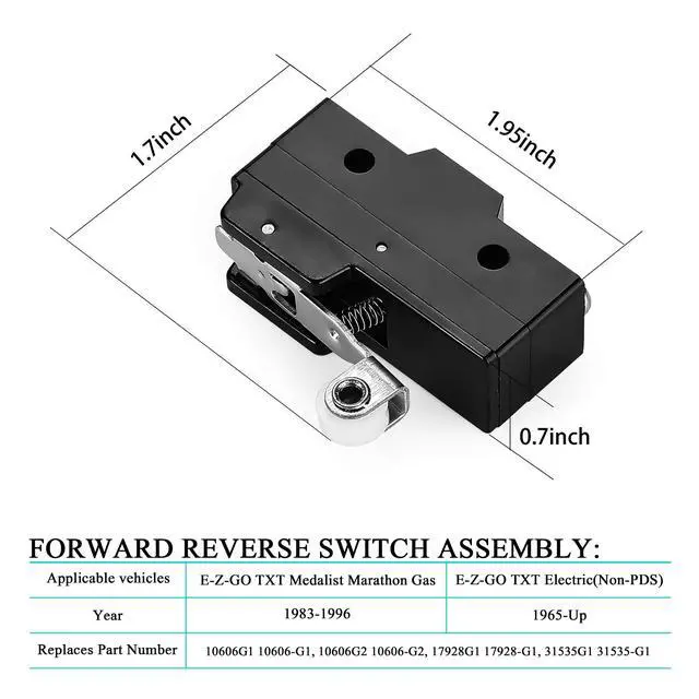 Alt view image 4 of 7 - Golf Cart Forward Reverse Switch Assembly for Electric Golf Cart EZGO TXT (1994 Up) Replaces Part 70578G01, 70578G02, 73036G01