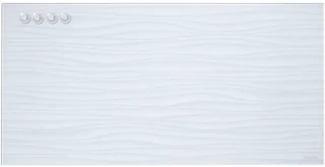 Main image of MessageStor Dry-Erase Glass Board and Magnets, Office Essentials, White Waves
