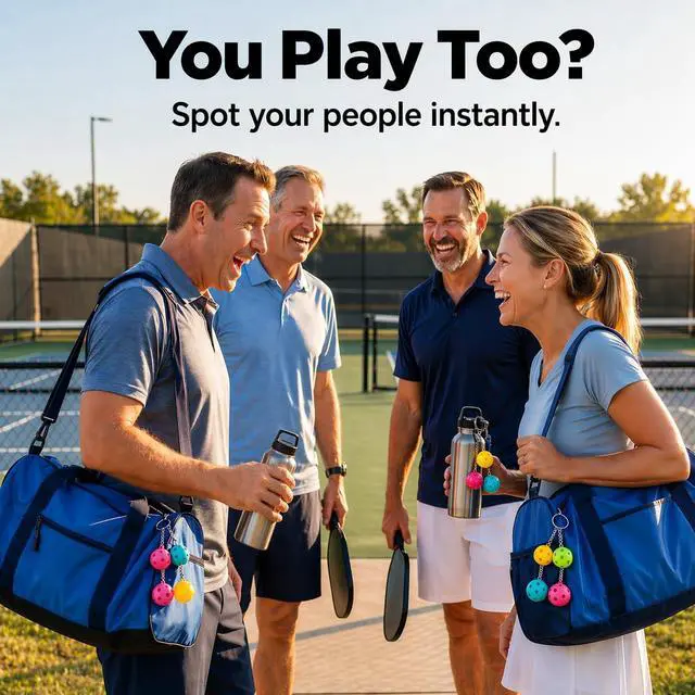 Alt view image 2 of 7 - Pickleball Keychain Set 8/16/24/48 Pack - Fun Unique Gifts for Women Men & Lovers - Bulk Team Accessories Party Favors