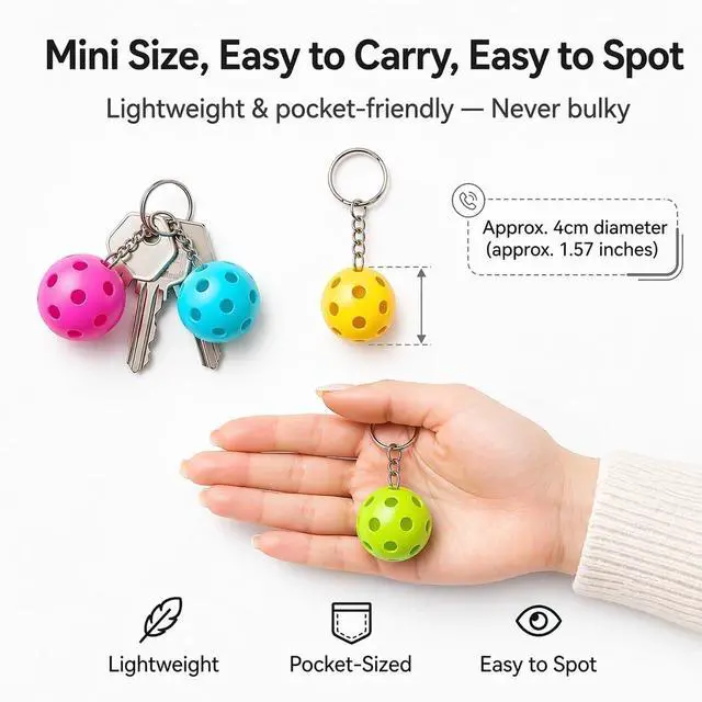 Alt view image 5 of 7 - Pickleball Keychain Set 8/16/24/48 Pack - Fun Unique Gifts for Women Men & Lovers - Bulk Team Accessories Party Favors
