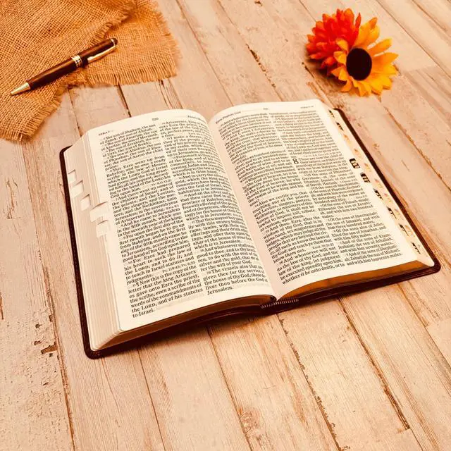 Alt view image 7 of 7 - Personalized KJV Bible with Name Engraved, Large Print Reference Indexed Bible, Custom Engraved Name, King James Version Baptism Gifts