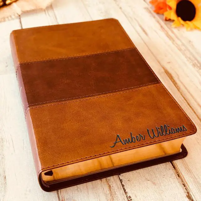 Alt view image 4 of 7 - Personalized KJV Bible with Name Engraved, Large Print Reference Indexed Bible, Custom Engraved Name, King James Version Baptism Gifts